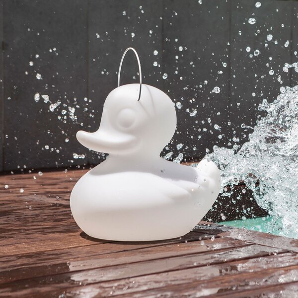 Goodnight Light LED-design svetilka DUCK-DUCK S za zunanjo uporabo v beli barvi, zatemnjen, Bela, Plastika, Dizajn