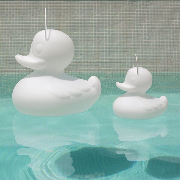 Goodnight Light LED-design svetilka DUCK-DUCK S za zunanjo uporabo v beli barvi, zatemnjen, Bela, Plastika, Dizajn
