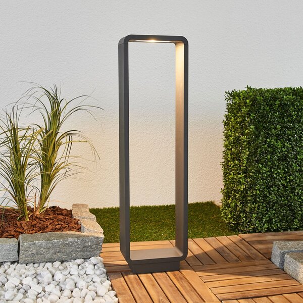 Lucande Lucidna LED luč za pot Ninon, 80 cm, antracit, kovina, Črna, Kovina, Sodobni