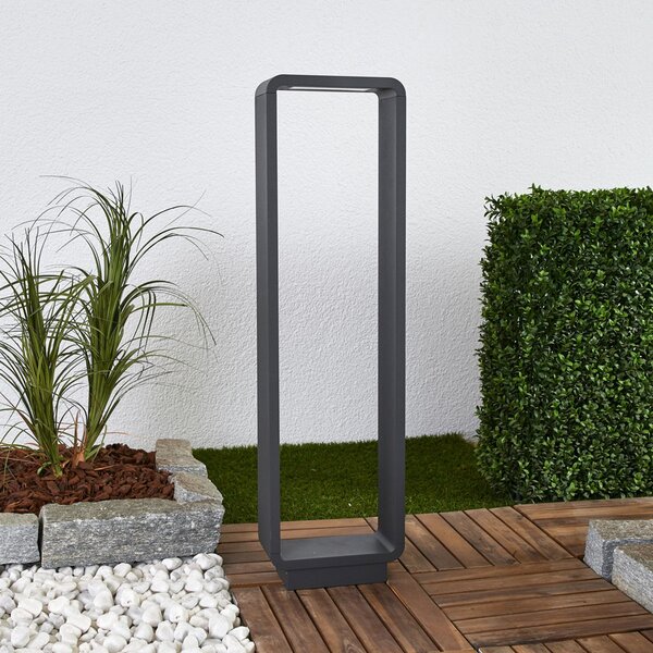 Lucande Lucidna LED luč za pot Ninon, 80 cm, antracit, kovina, Črna, Kovina, Sodobni