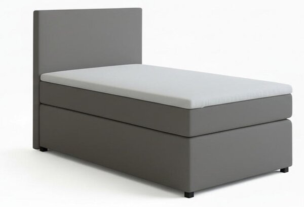 BOXSPRING POSTELJA 90 cm x 200 cm , tekstil, leseni material siva