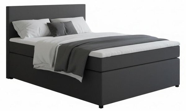 BOXSPRING POSTELJA 140 cm x 200 cm , tekstil, leseni material antracit