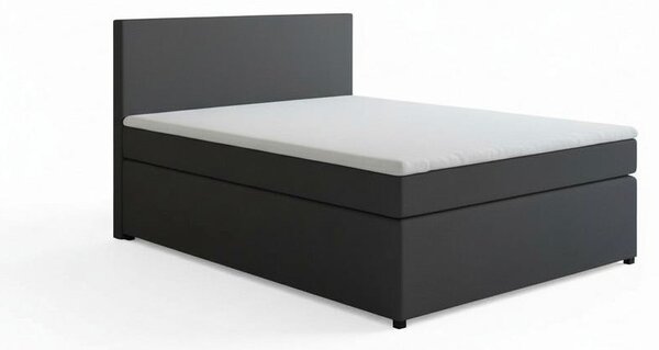 BOXSPRING POSTELJA 140 cm x 200 cm , tekstil, leseni material antracit