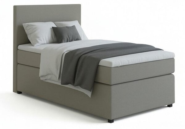 BOXSPRING POSTELJA 90 cm x 200 cm , tekstil, leseni material siva