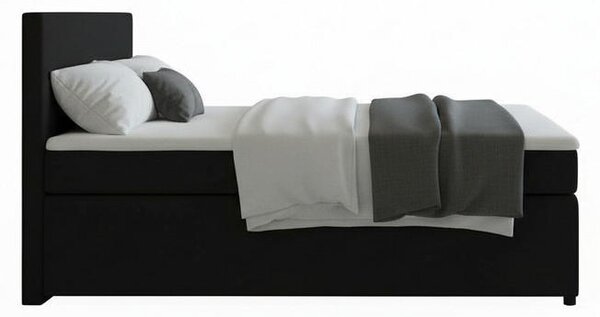 BOXSPRING POSTELJA 140 cm x 200 cm , tekstil, leseni material barve grafita
