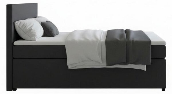BOXSPRING POSTELJA 140 cm x 200 cm , tekstil, leseni material antracit