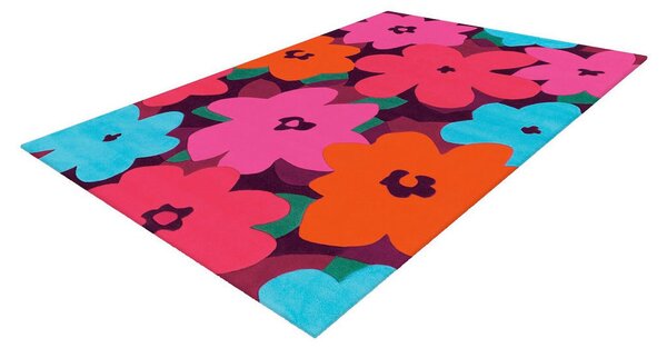 RAVNO TKANA PREPROGA 140/200 cm taftano večbarvno, pink