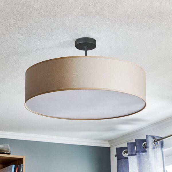 TK Lighting Stropna svetilka Rondo z razmakom, krem Ø 60 cm, zatemnjen, Bež, spalnica, Tkanine / tekstil, Sodobni