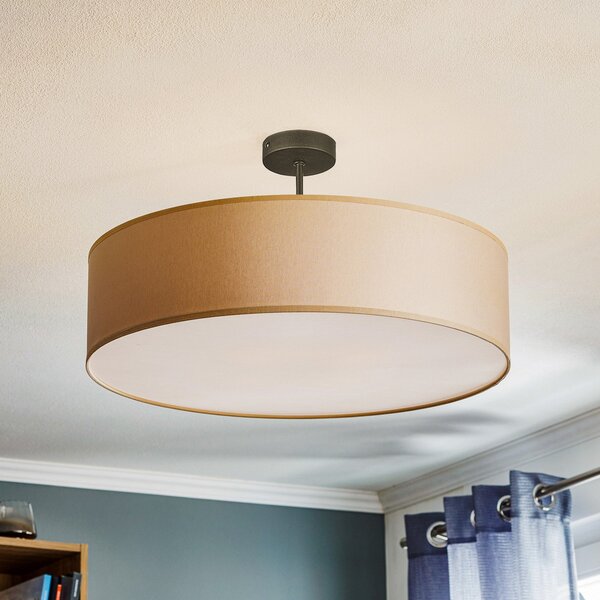 TK Lighting Stropna svetilka Rondo z razmakom, krem Ø 60 cm, zatemnjen, Bež, spalnica, Tkanine / tekstil, Sodobni