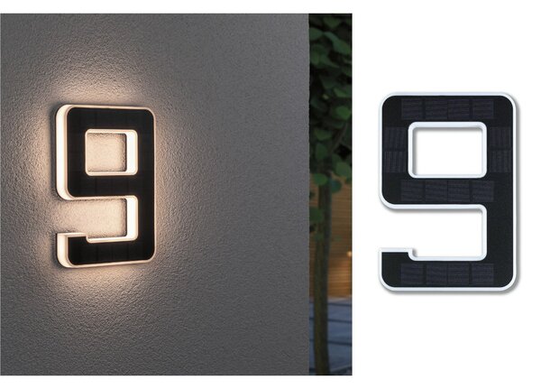 Paulmann LED sončna hiša številka 9, Črna, Plastika, Sodobni