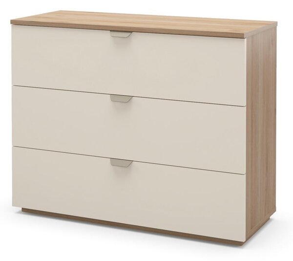 Kremno bela komoda v hrastovem dekorju 100x80x40 cm Dennis – Marckeric