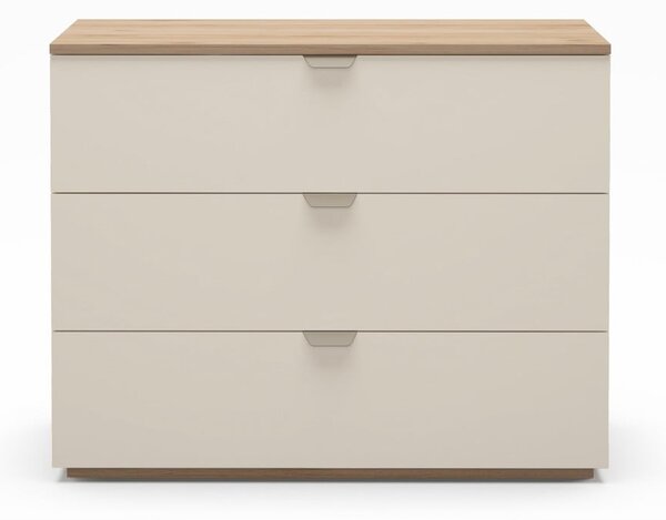 Kremno bela komoda v hrastovem dekorju 100x80x40 cm Dennis – Marckeric