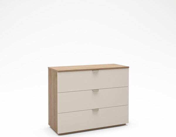 Kremno bela komoda v hrastovem dekorju 100x80x40 cm Dennis – Marckeric