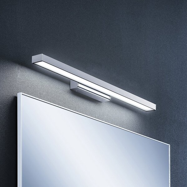 Lindby LED svetilka za ogledalo Alenia, 60 cm, krom, aluminij, IP44, Kovinska, Kopalnica, Kovina, Sodobni
