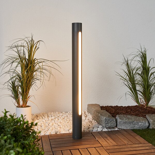 Lucande Projektorska svetilka Tomas LED, 75 cm, temno siva, IP54, Siva, Aluminij, Sodobni