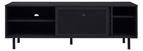 Črna kovinska TV omarica 160x55x45 cm Veep – Unique Furniture