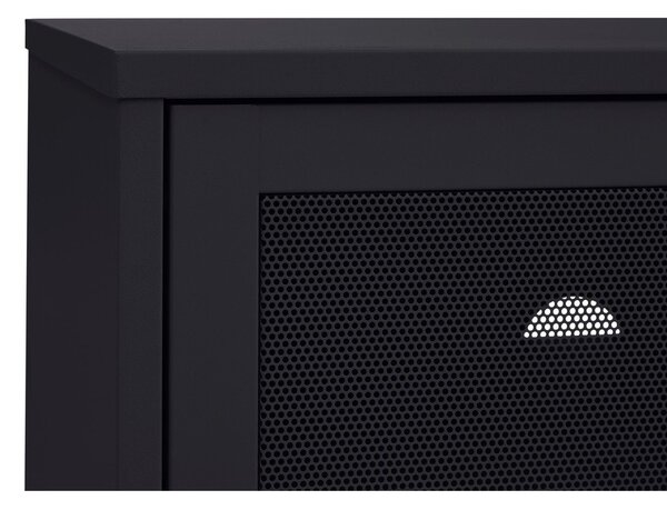 Črna kovinska TV omarica 160x55x45 cm Veep – Unique Furniture