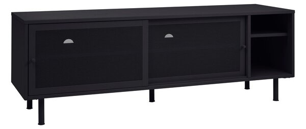 Črna kovinska TV omarica 160x55x45 cm Veep – Unique Furniture