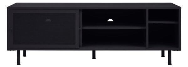 Črna kovinska TV omarica 160x55x45 cm Veep – Unique Furniture