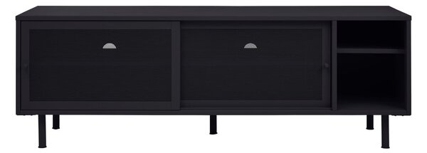 Črna kovinska TV omarica 160x55x45 cm Veep – Unique Furniture