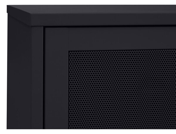 Črna kovinska TV omarica 160x55x45 cm Veep – Unique Furniture