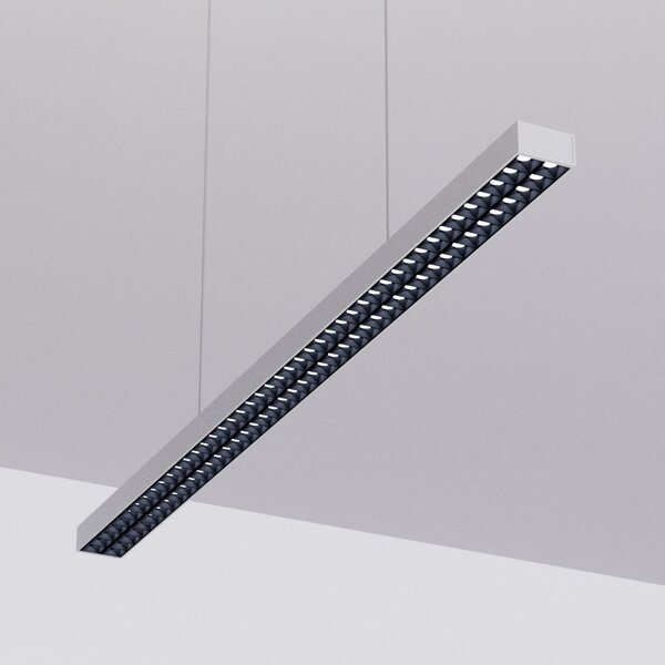 Arcchio LED pisarniška viseča svetilka Jolinda, srebrna, 118 cm, gor/dol, Siva, Študija / pisarna, Kovina, Sodobni