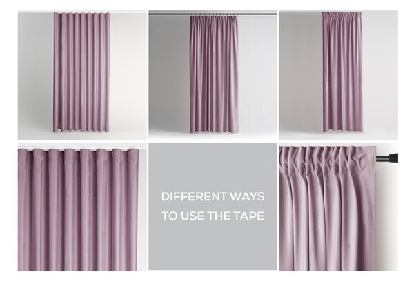 Svetlo rožnata žametna zavesa za delno zatemnitev 140x270 cm Pleat – Restilo