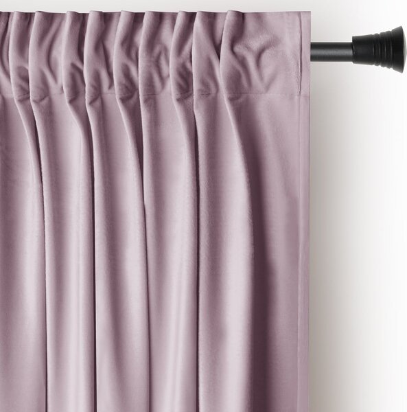 Svetlo rožnata žametna zavesa za delno zatemnitev 140x270 cm Pleat – Restilo