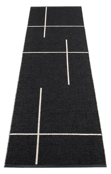 Črn zunanji in notranji tekač 70x270 cm Fred Black – Pappelina