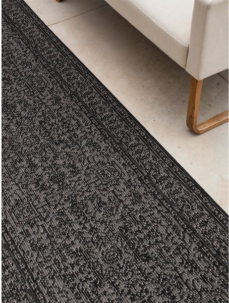 Črno-bel zunanji in notranji tekač 80x250 cm Duet Kona – NORTHRUGS