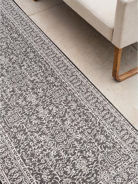Črno-bel zunanji in notranji tekač 80x250 cm Duet Kona – NORTHRUGS