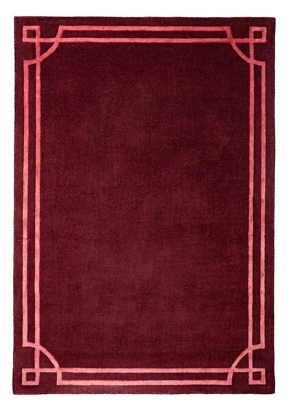 Bordo rdeča ročno tkana volnena preproga 200x290 cm Gatsby – Flair Rugs