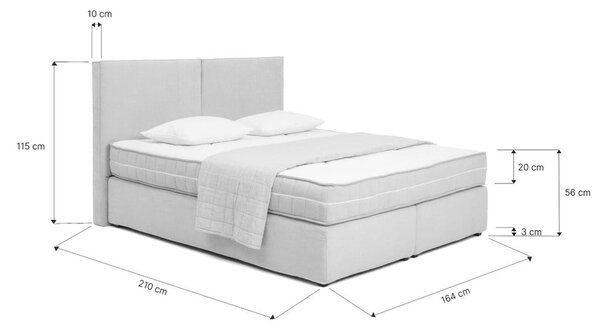 Sivorjava boxspring postelja 160x200 cm Olia Bold – Bonami Selection