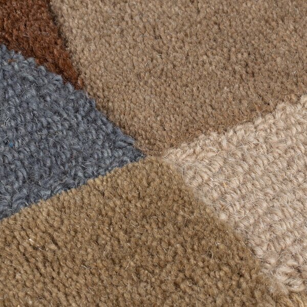 Sivo-bež ročno tkan volnen tekač 80x230 cm Mia Ellipse – Flair Rugs