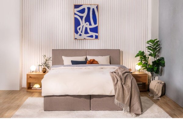 Sivorjava boxspring postelja 160x200 cm Olia Bold – Bonami Selection
