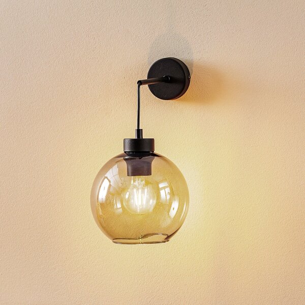 TK Lighting Stenna svetilka Cubus, črna/dimno siva, steklo, višina 30 cm, E27, zatemnjen, Siva, Dnevna soba / jedilnica, Steklo, Sodobni, Globus