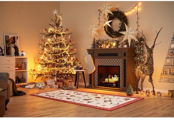 Rdeč tekač z božičnim motivom iz mešanice bombaža 80x200 cm Toy's Delight Red Christmas – Villeroy&Boch