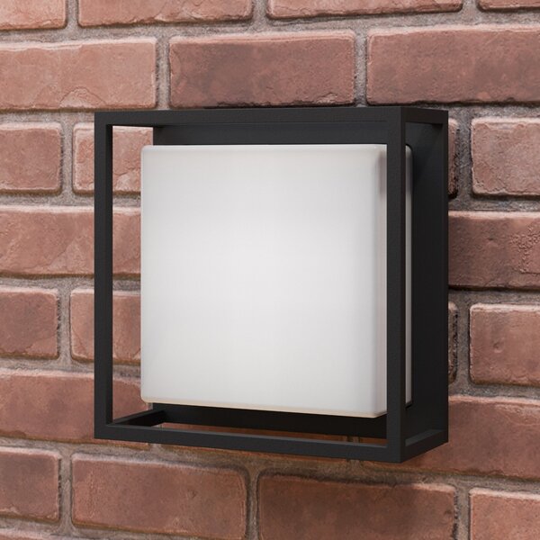 Lucande LED zunanja stenska svetilka Ilirian, antracit, aluminij, 25 cm, Črna, Aluminij, Sodobni