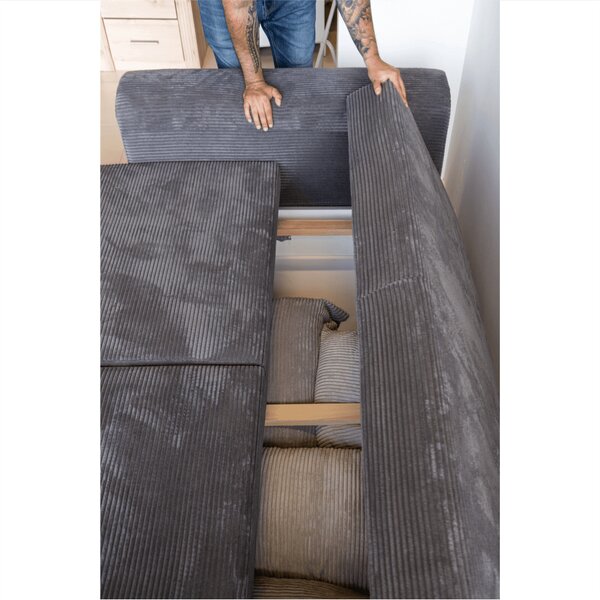 KONDELA Zelo prostoren kavč, siva/svetlo siva/bež, GILEN BIG SOFA