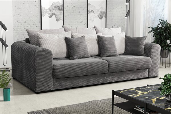 KONDELA Zelo prostoren kavč, siva/svetlo siva/bež, GILEN BIG SOFA