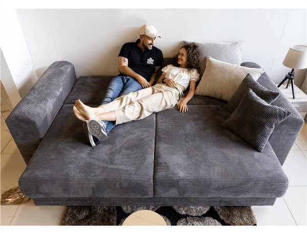 KONDELA Zelo prostoren kavč, siva/svetlo siva/bež, GILEN BIG SOFA