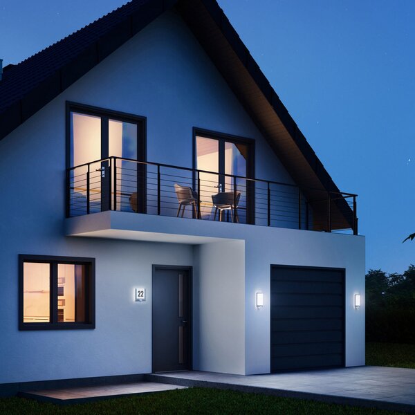 STEINEL L 240 S LED stenska svetilka s senzorjem, nerjaveče jeklo, Kovinska, Kovina, Sodobni
