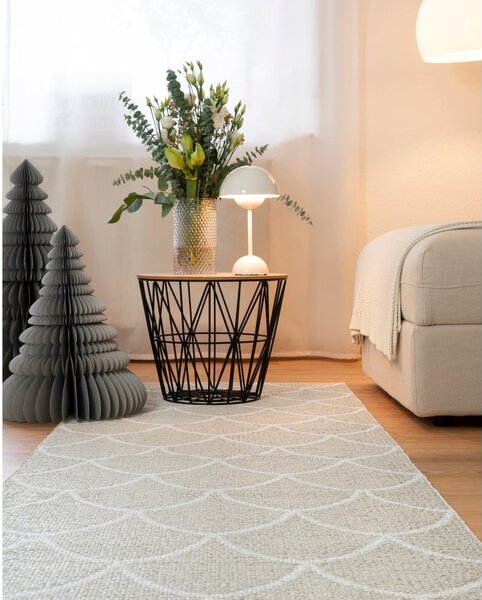 Kremno bel zunanji in notranji tekač 70x225 cm Kotte Linen – Pappelina
