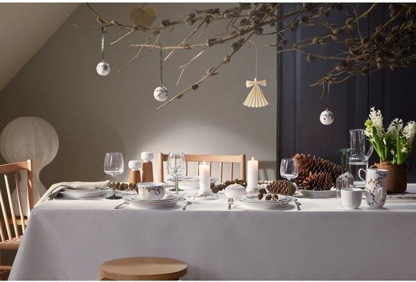 Mlinček za začimbe iz hrastovega lesa z belimi porcelanastimi detajli Kähler Design Hammershoi, višina 17,5 cm