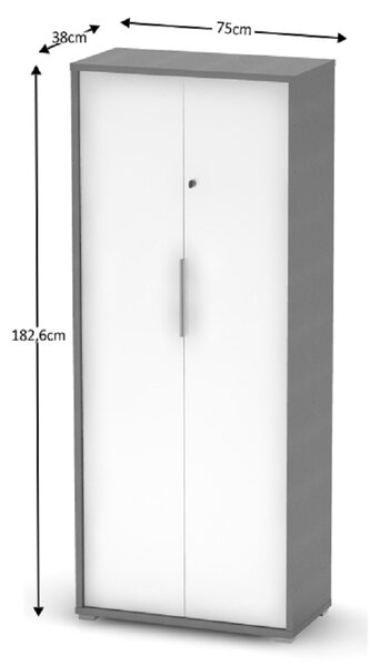 KONDELA Omara s ključavnico, grafit/bela, RIOMA NEW, TIP 31