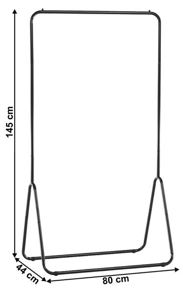 KONDELA Stojalo za oblačila, črno, BRION NEW