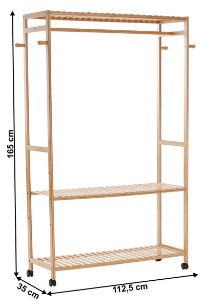 KONDELA Organizator garderobe, natur bambus, MELAR