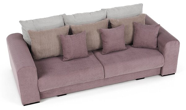 KONDELA Zelo prostoren kavč, vijolična/umazano roza/bež, GILEN BIG SOFA