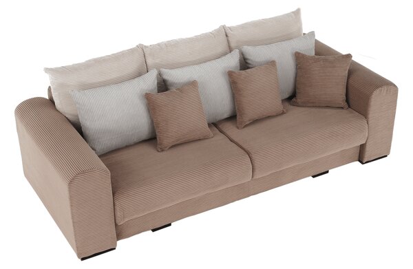 KONDELA Zelo prostoren kavč, svetlo rjava/bež/smetana, GILEN BIG SOFA