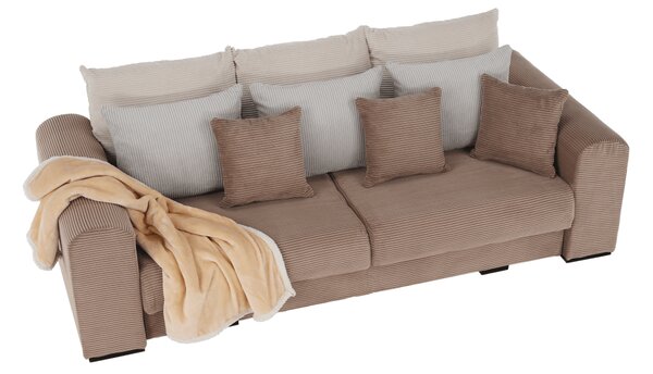 KONDELA Zelo prostoren kavč, svetlo rjava/bež/smetana, GILEN BIG SOFA